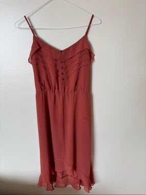 Spaghetti-Strap Midi Dress in Rust